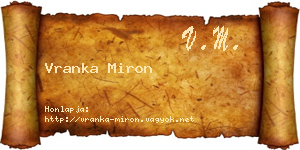 Vranka Miron névjegykártya